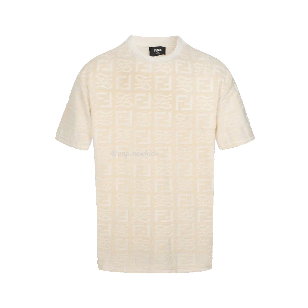 Fendi By Marc Jacobs Jersey Short Sleeved Crew Neck T Shirt White Blue Black Ss23 (5) - newkick.cc